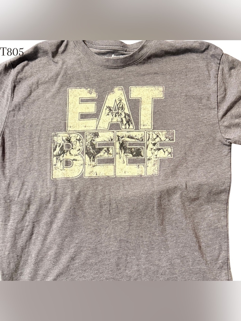 Eat Beef Graphic Tee - Gray